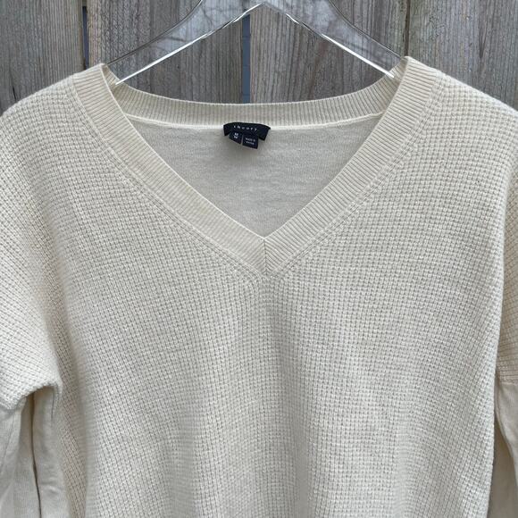 Theory Women Pure‎ Cashmere Pimlico Royal Sweater V-Neck Pullover Cream Medium - Picture 3 of 9